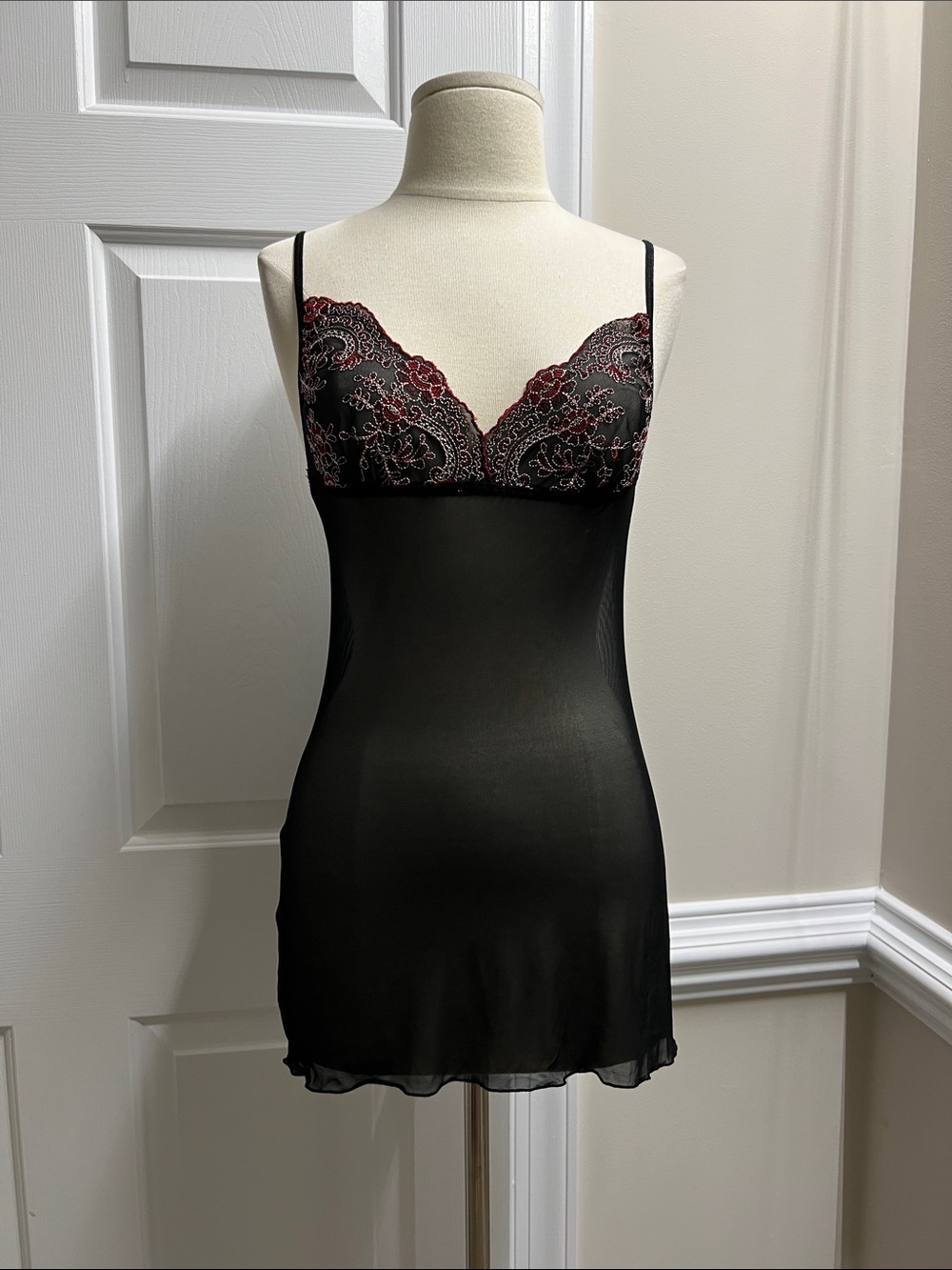 Source Unknown Black sheer Chemise lingerie small S